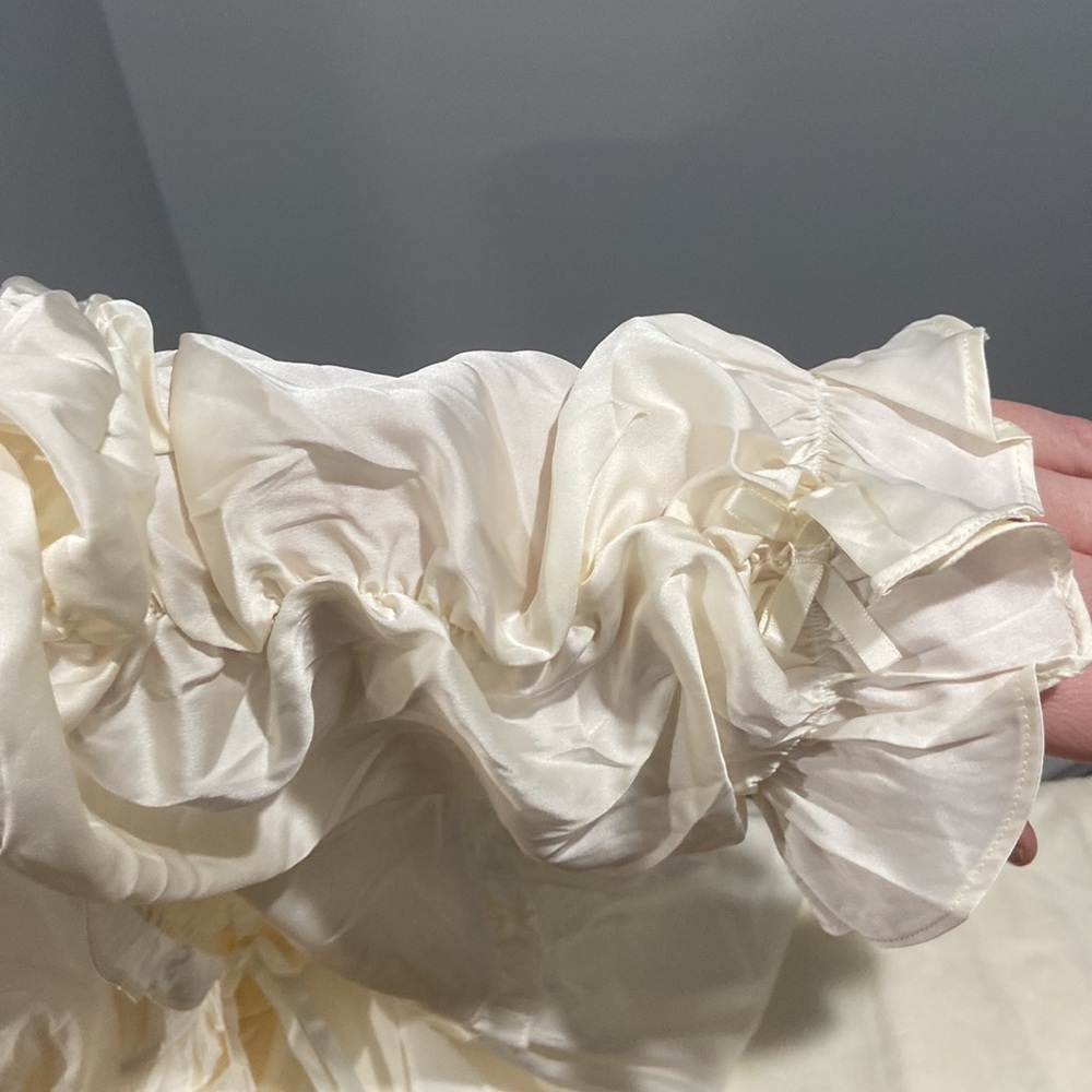 Vintage inspired ivory nightgown ruffles and lace Romantic Design Studio Xl NWT - Picture 10 of 10